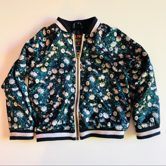 Satin floral bomber jacket, 3T - Picture 1 of 3